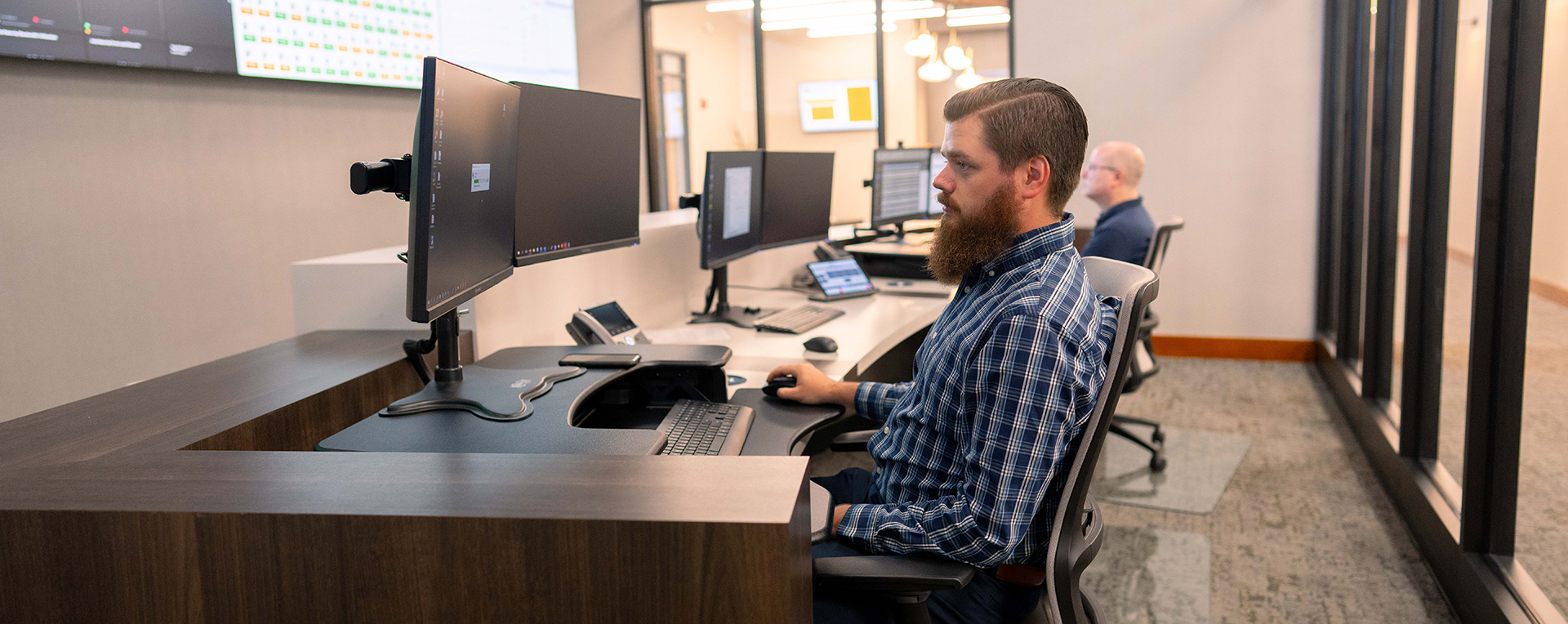 Two people in an office